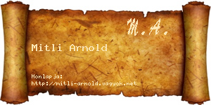 Mitli Arnold névjegykártya